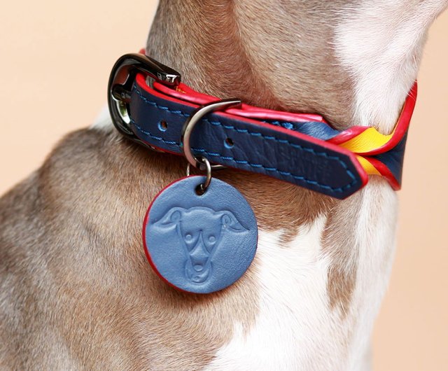 革ネーム入り手作り首輪 送料無料【ハンドメイド】DOG 本革首輪 20mm幅・ネーム入り・長