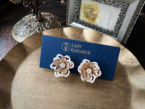 Lady Elegance 美麗佳人婉約-耳環 水晶鑽玻璃管珠設計