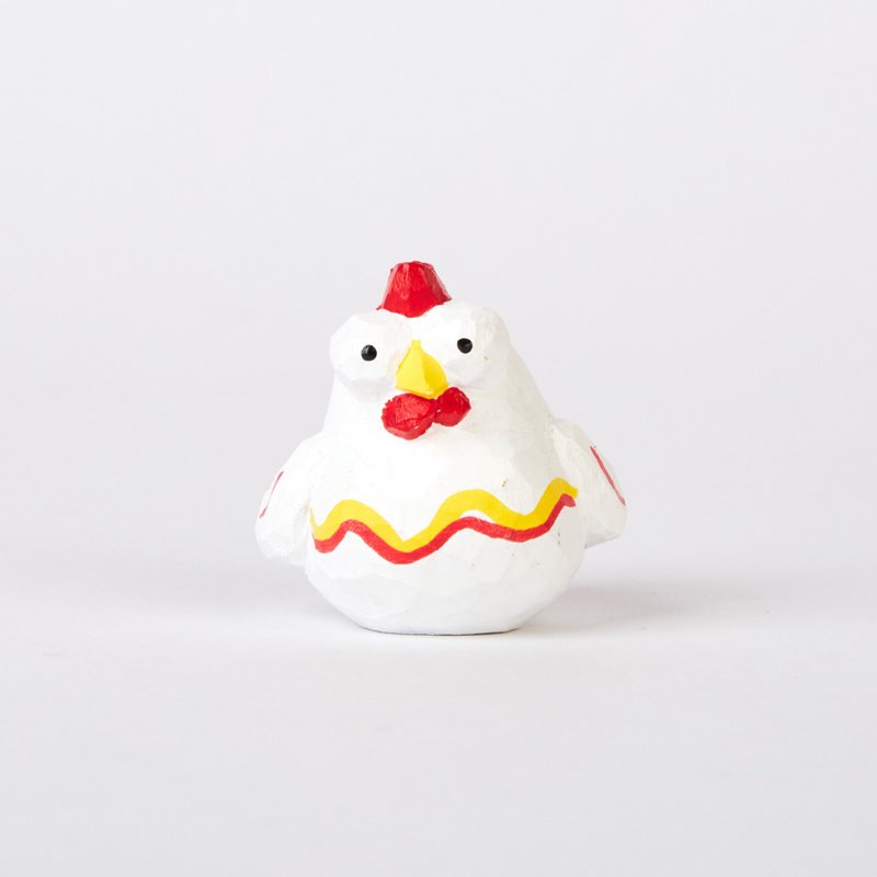 Fufu 閃耀的小公雞木雕 - 擺飾/家飾品 - 木頭 白色