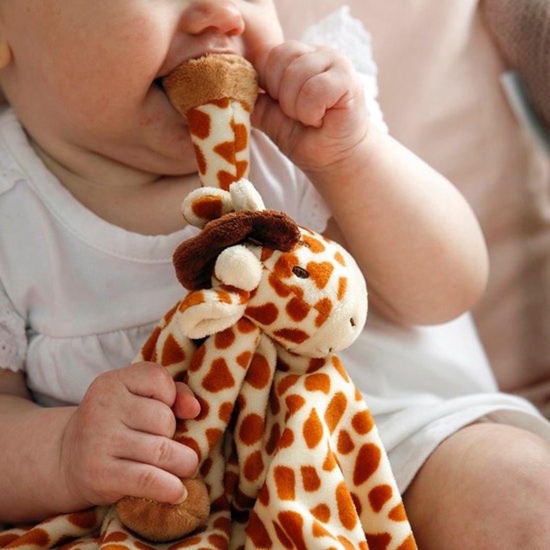 Nordic Swedish Teddykompaniet giraffe comfort towel - ผ้ากันเปื้อน - เส้นใยสังเคราะห์ 