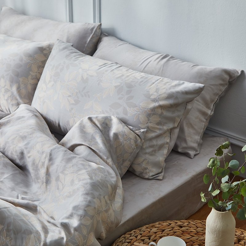 40支100%天絲-銀離子床包枕套兩用被套組-日落新序 - 床包/寢具 - 其他材質 灰色