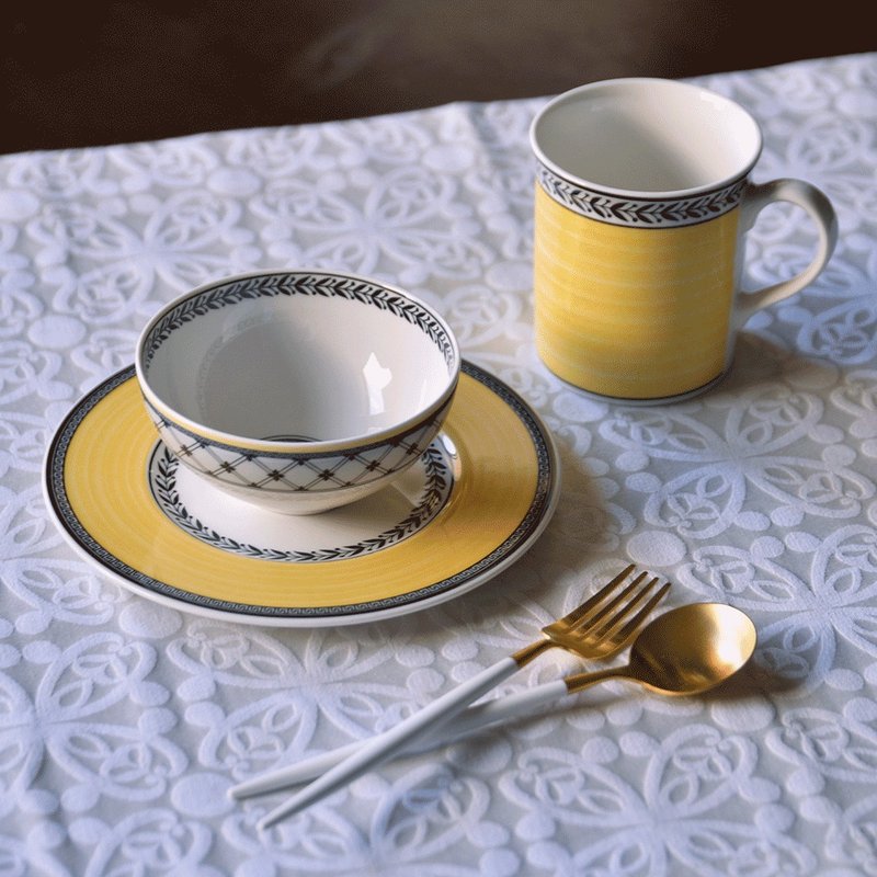 Audun Chasse Soup Bowl 9 1/2 inch - Plates & Trays - Porcelain Yellow