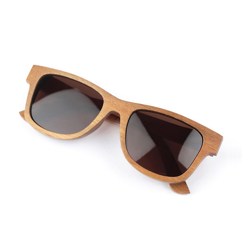 1 HR / Take Wood , Handmade Wooden Sunglasses - แว่นกันแดด - ไม้ สีนำ้ตาล