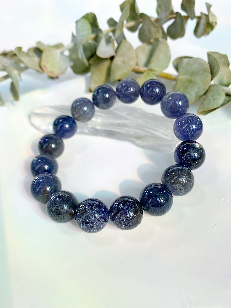 Snowflake cordierite|| cordierite/crystal/bracelet/bracelet - สร้อยข้อมือ - คริสตัล สีน้ำเงิน