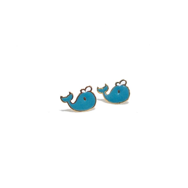 Whale earring - Earrings & Clip-ons - Precious Metals Blue