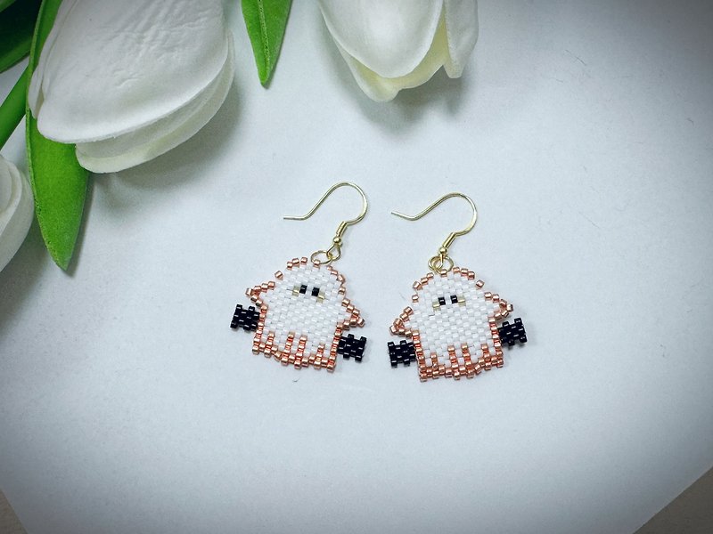 221243 Halloween limited edition beaded earrings - Necklaces - Other Materials White