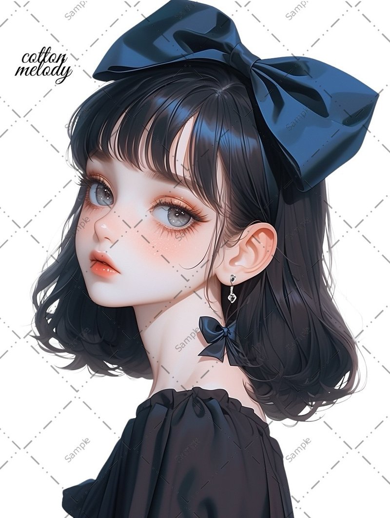original sticker no.1429 人物ステッカー オリジナルステッカー 人物ステッカー 女の子ステッカー オリジナル人物ステッカー - 貼紙 - 紙 