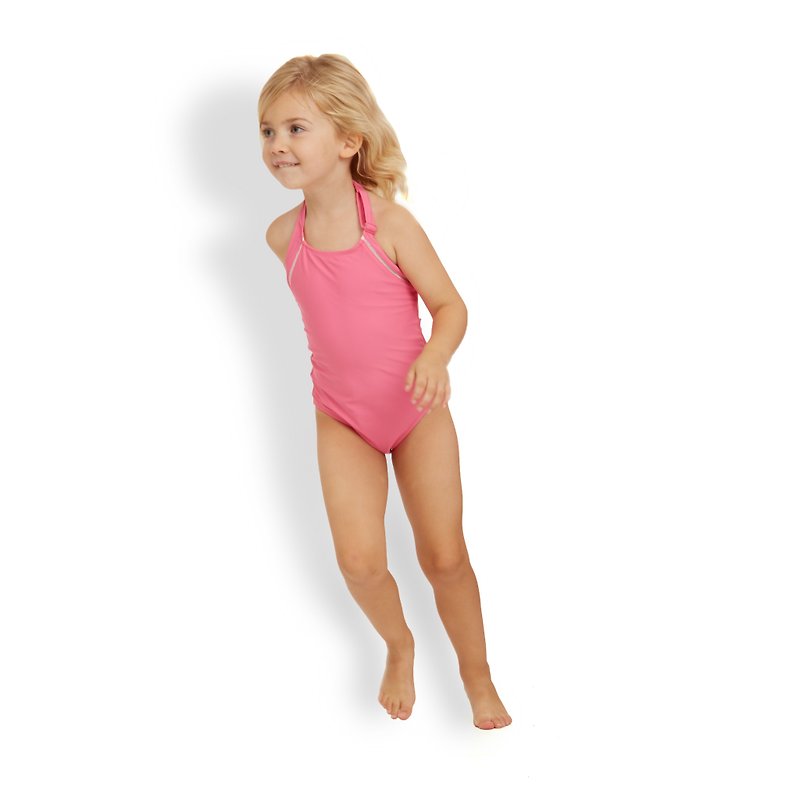 HANNAH Kids: High Neck One-piece Swimsuit - ชุด/อุปกรณ์ว่ายน้ำ - วัสดุอื่นๆ สึชมพู