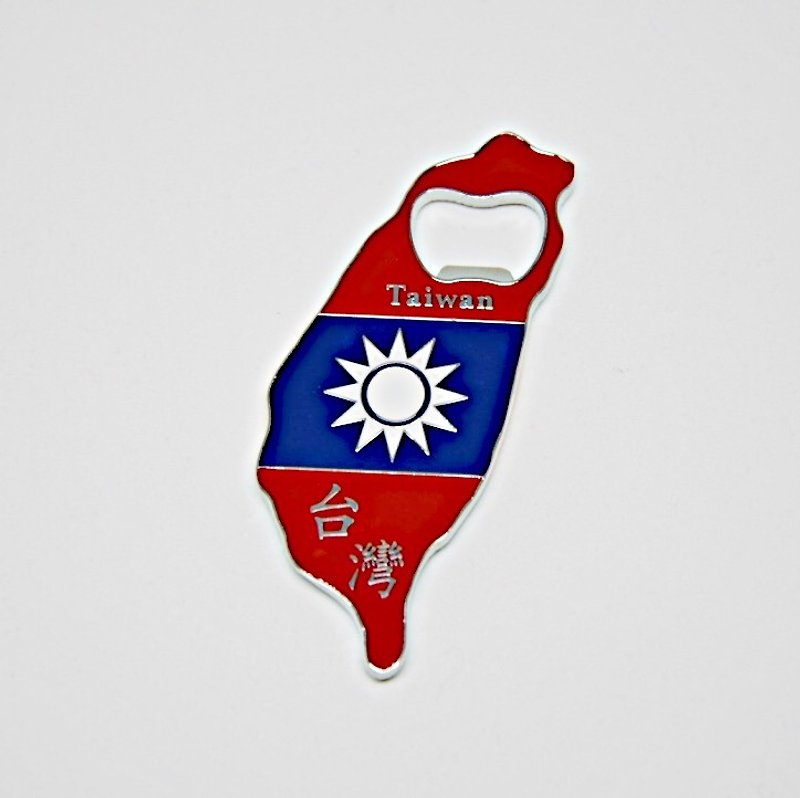 Taiwan Flag Island Opener - แม็กเน็ต - โลหะ สีแดง
