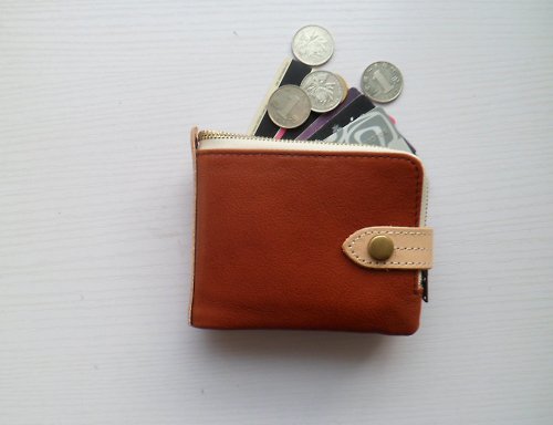 Cuckoo(布谷) 短款錢夾 牛皮折疊錢包 零錢包