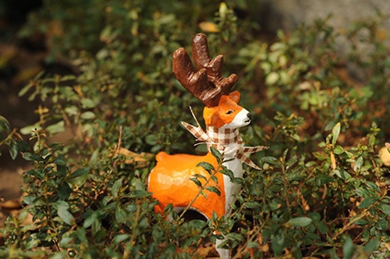 ♥優雅な鹿の飾り小さな木彫りの装飾かわいい動物ヒーリング - 木工/竹細工/ペーパークラフト - 木製 