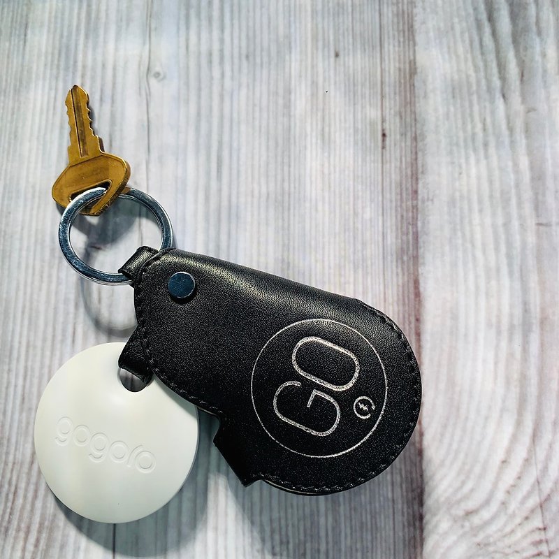 Gogoro key holster saddle type can also be customized with hot stamping and branding - ที่ห้อยกุญแจ - หนังแท้ สีดำ