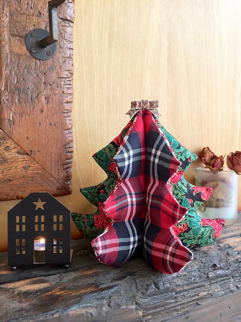 Desktop fabric Christmas tree decoration - Items for Display - Cotton & Hemp Red