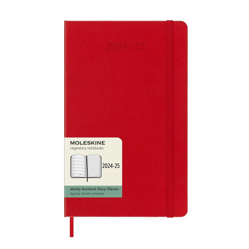 MOLESKINE 2024-25 Weekly Diary 18M Hard Shell L Shape Red - Notebooks & Journals - Paper Red