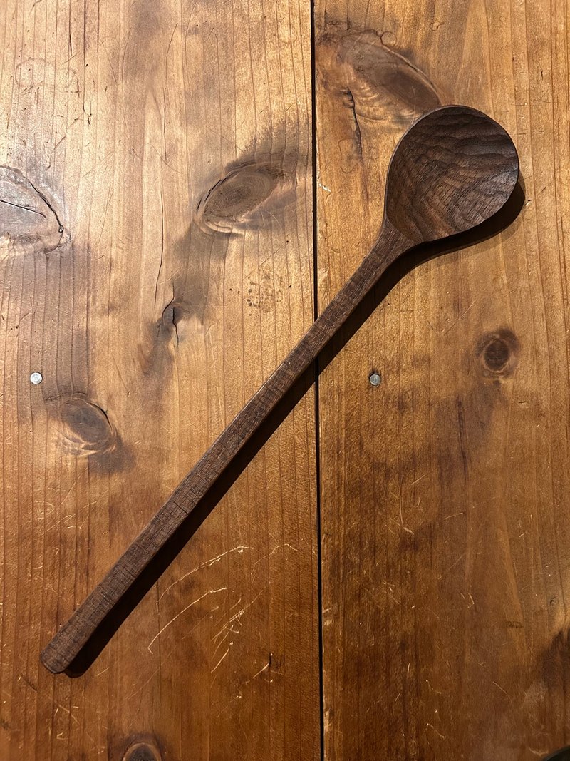 ブラックウォルナットの鋸目のスプーン柄28〜29cm - 刀叉/湯匙/餐具組 - 木頭 咖啡色