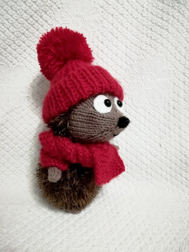 Toy knitting patterns - Hedgehog in a red hat We knit a cute little animal - Logo 設計/圖案設計 - 其他材質 