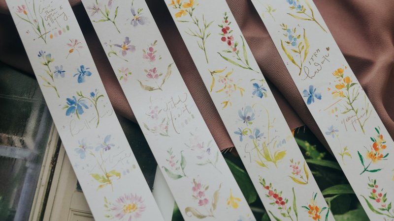 待花開 和紙膠帶 (特油含離型紙) - 膠紙/膠帶/紙膠帶 - 紙 粉紅色