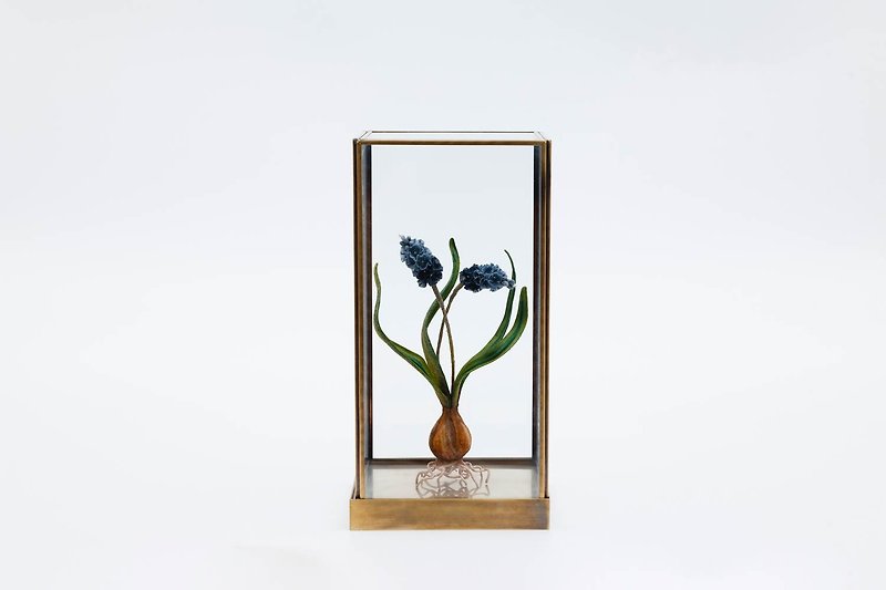 葡萄風信子 裝置 陳列 軟裝 手作布藝 植物 設計 金屬 玻璃罩 - 裝飾/擺設  - 棉．麻 透明