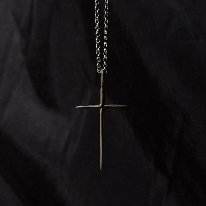 十字架 - 項鍊 - 純銀 銀色