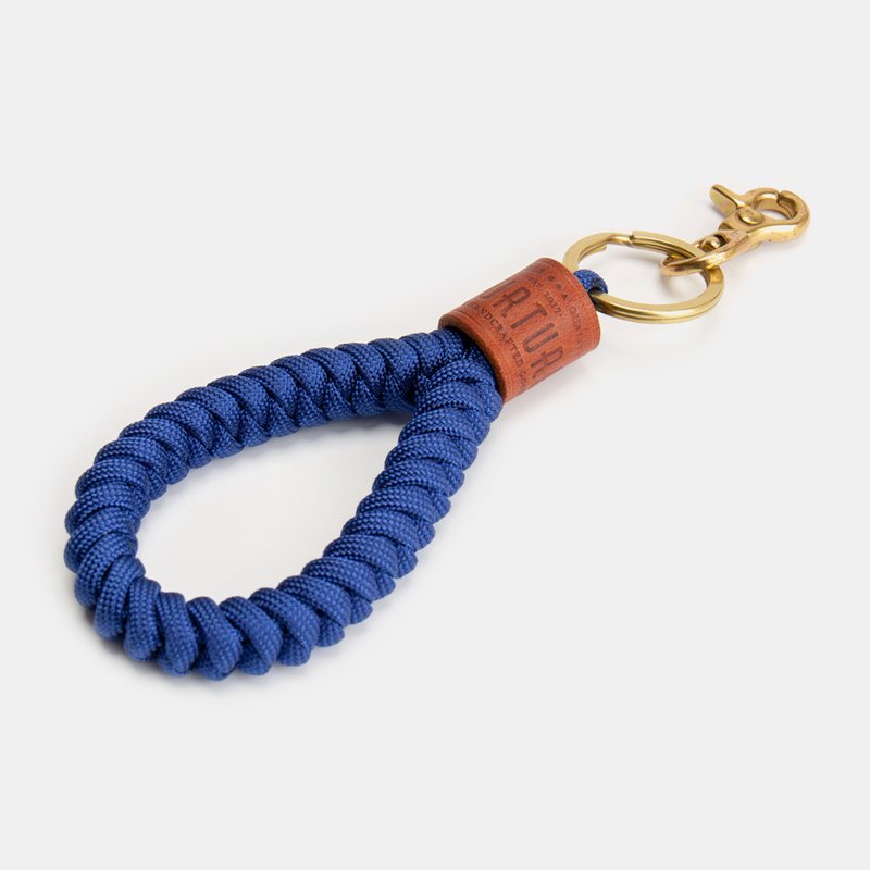 GOURTURE - 傘繩編織鑰匙圈【皇室藍】 - 鑰匙圈/鑰匙包 - 尼龍 藍色