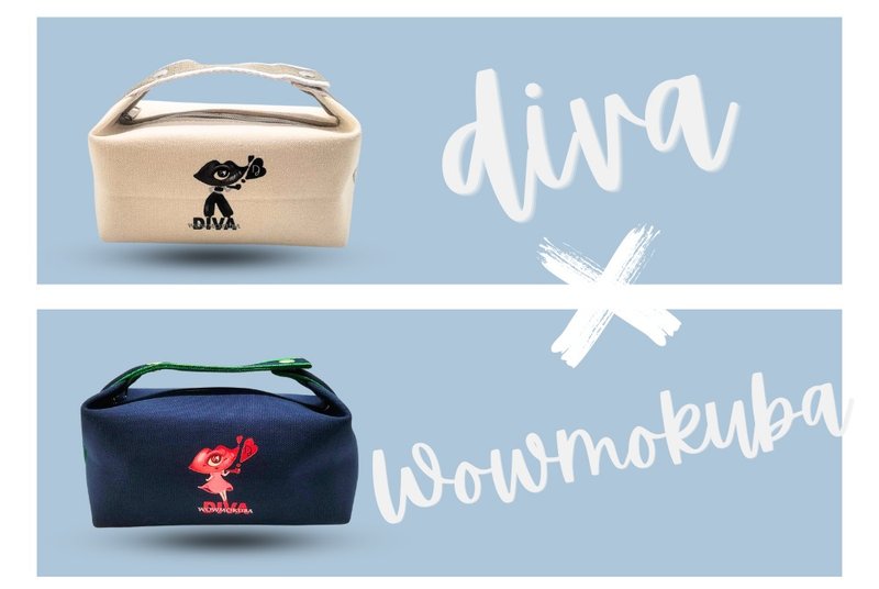 [Diva Diva] 3rd Anniversary Painter Co-branded Original All-Purpose Bag Cosmetic Bag Handbag - กระเป๋าเครื่องสำอาง - วัสดุอื่นๆ 