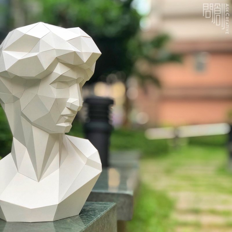 DIY Handmade 3D Paper Model Gypsum Statue Sculpture Series-David's Corner (3 colors optional) - ของวางตกแต่ง - กระดาษ ขาว