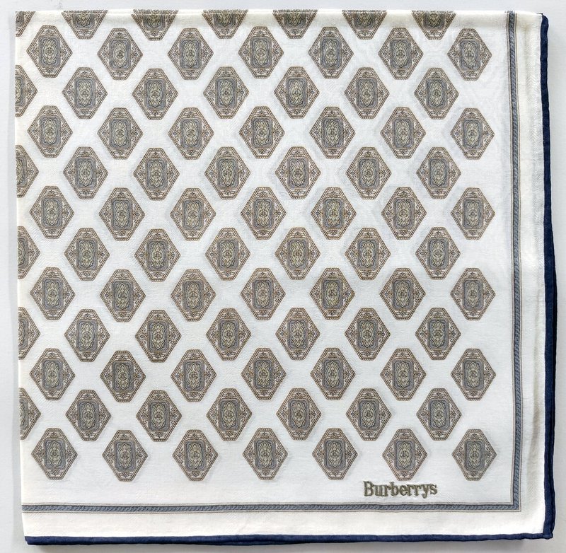 Burberry Vintage Handkerchief Gift for Him 20.5 x 20.5 inches - ผ้าพันคอ - ผ้าฝ้าย/ผ้าลินิน ขาว