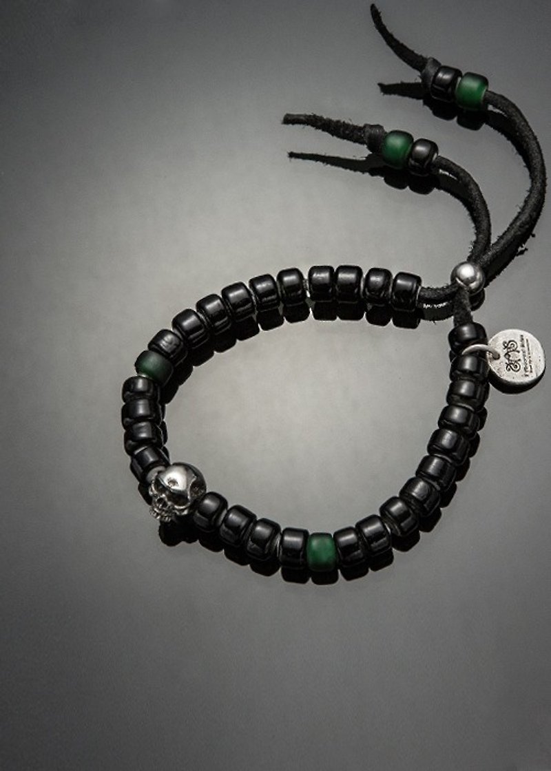 Folk Style Skull Bracelet | National Wind skull bracelet - Bracelets - Other Metals Black
