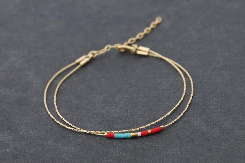 Miyuki Seed Beads Bracelets Gold Chain Minimal Petite Strand Bracelets - Bracelets - Other Metals Gold