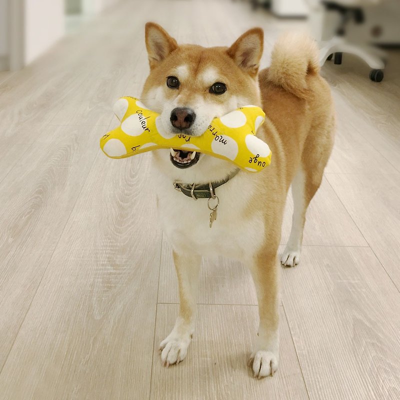 狗玩具-福系列(吃起司) - 貓/狗玩具 - 棉．麻 黃色