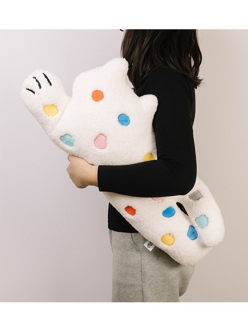 Cute and soft colorful polka dot fat cat pillow - Pillows & Cushions - Polyester White