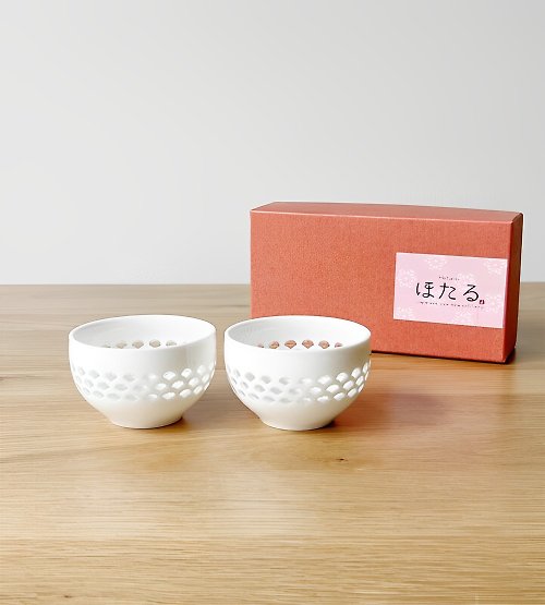 東京食器 - 讓你的料理變漂亮 【結婚禮物】螢火系列 波 圓身清酒杯對杯 /禮盒