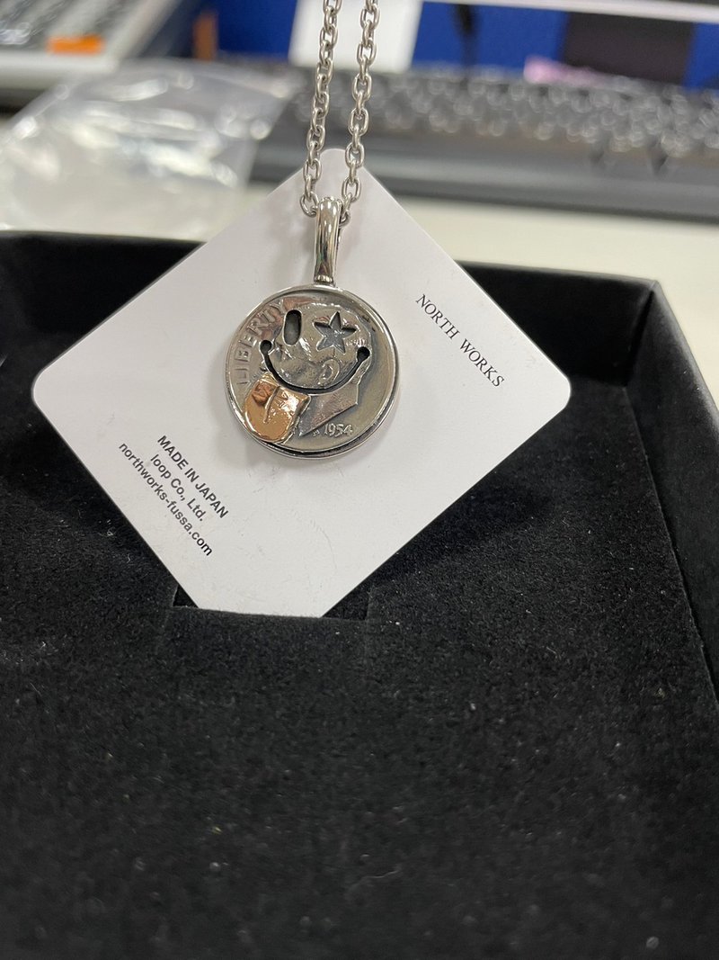 日本North Works正規販売代理店N-624吐舌笑臉星星眼銀幣銅幣項鍊 - 項鍊 - 純銀 