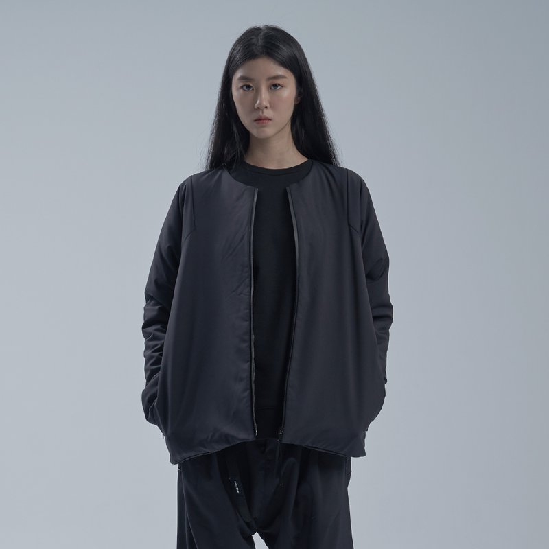 DYCTEAM - SISYPHUS / Collarless Double-sided wear - 女大衣/外套 - 聚酯纖維 黑色