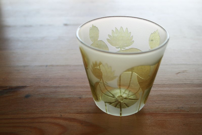Glass of lotus pond - ถ้วย - แก้ว สีเขียว