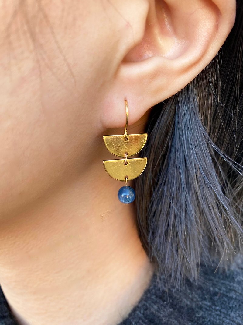 Half Moon Earrings - Earrings & Clip-ons - Semi-Precious Stones 