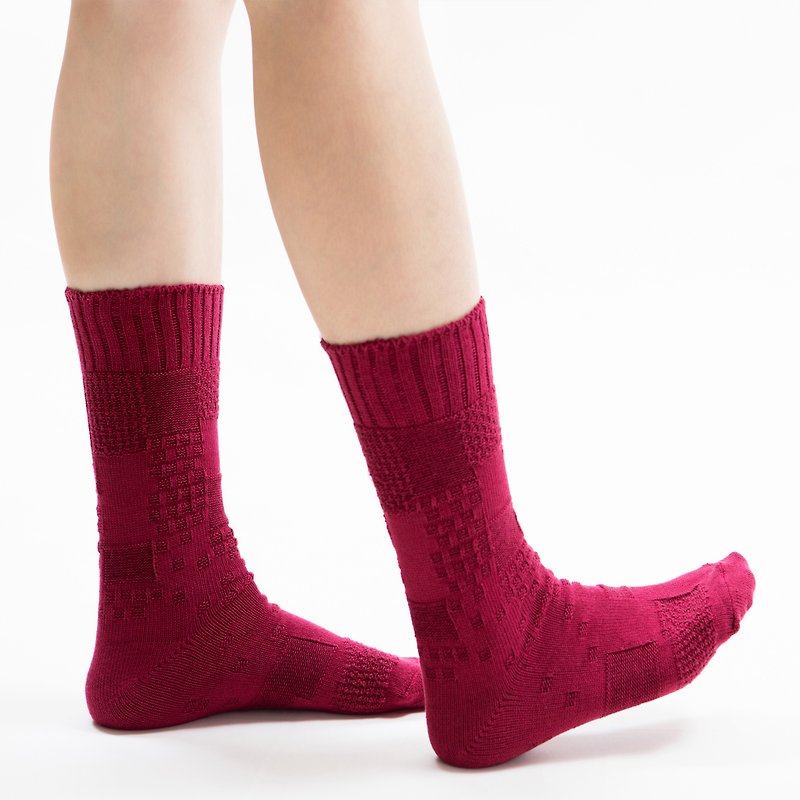 hak-kâ pat-yîm 1:1 socks - ถุงเท้า - ผ้าฝ้าย/ผ้าลินิน สีแดง