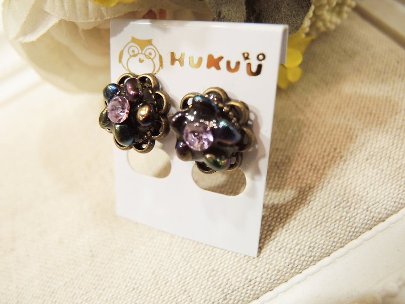 § HUKUROU§ retro glaze earrings - ต่างหู - โลหะ 