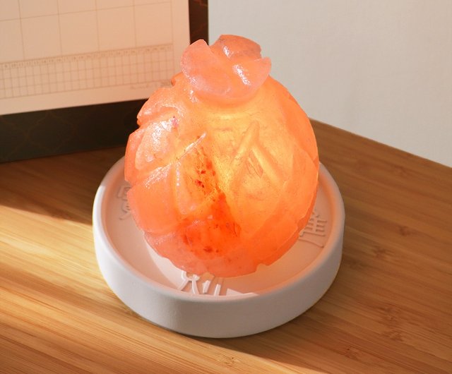 Small pineapple salt lamp I water mold to attract wealth base including colorful Stone I improve performance Shop SALTLIFE Lighting Pinkoi
