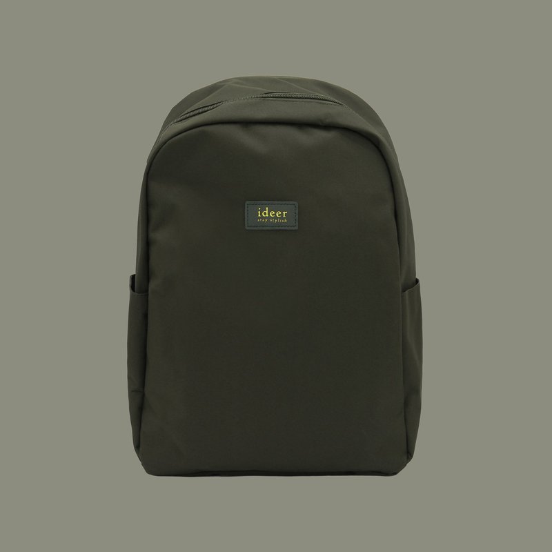 Military Green Water-Repellent Nylon Anti-Theft Backpack Laptop Backpack Computer Bag - กระเป๋าเป้สะพายหลัง - วัสดุอื่นๆ สีเขียว