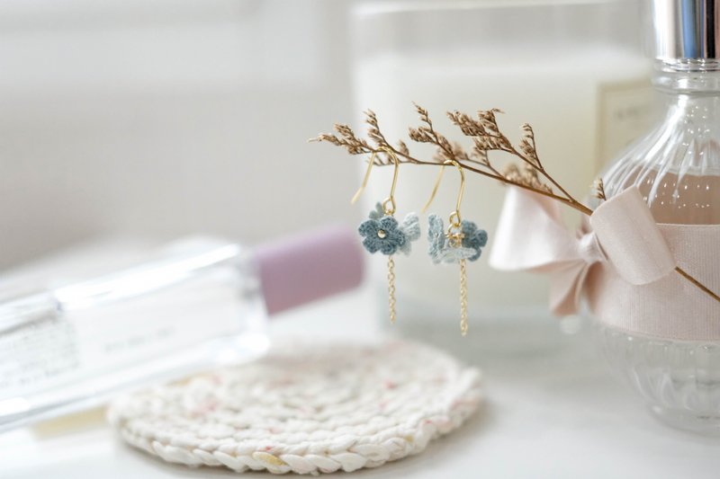 Minimal Crochet Earring - Earrings & Clip-ons - Precious Metals Green