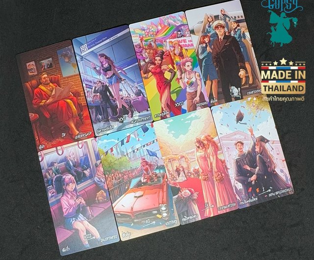 本格タロットカード、Lucky in Love Tarotセット、タイ語・英語