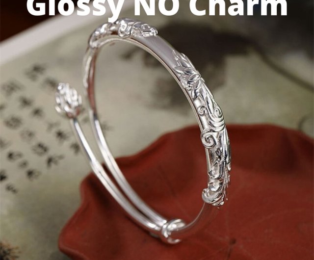 Baby Adjustable Size Bangle Bracelet 999 Pure Silver 