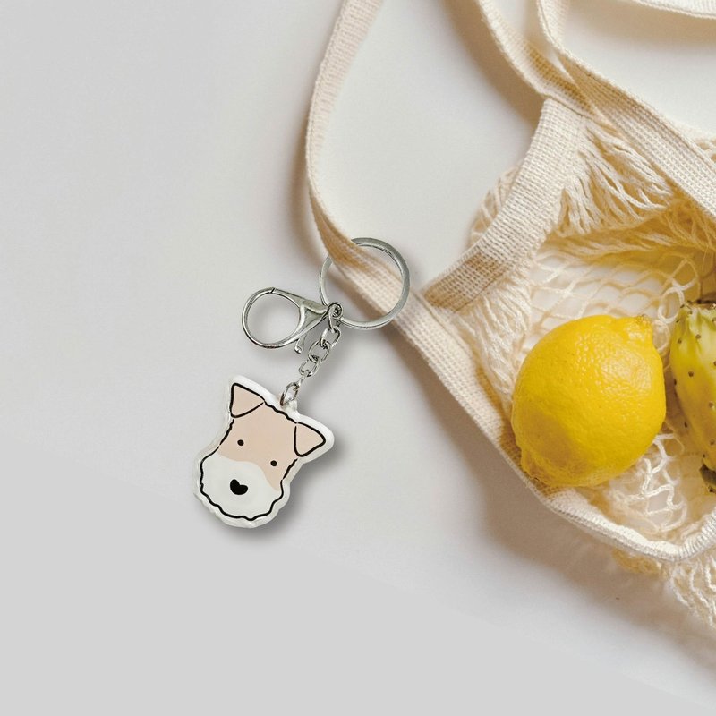 Wirefoxterrier epoxy acrylic key ring pendant-head - Keychains - Plastic Transparent