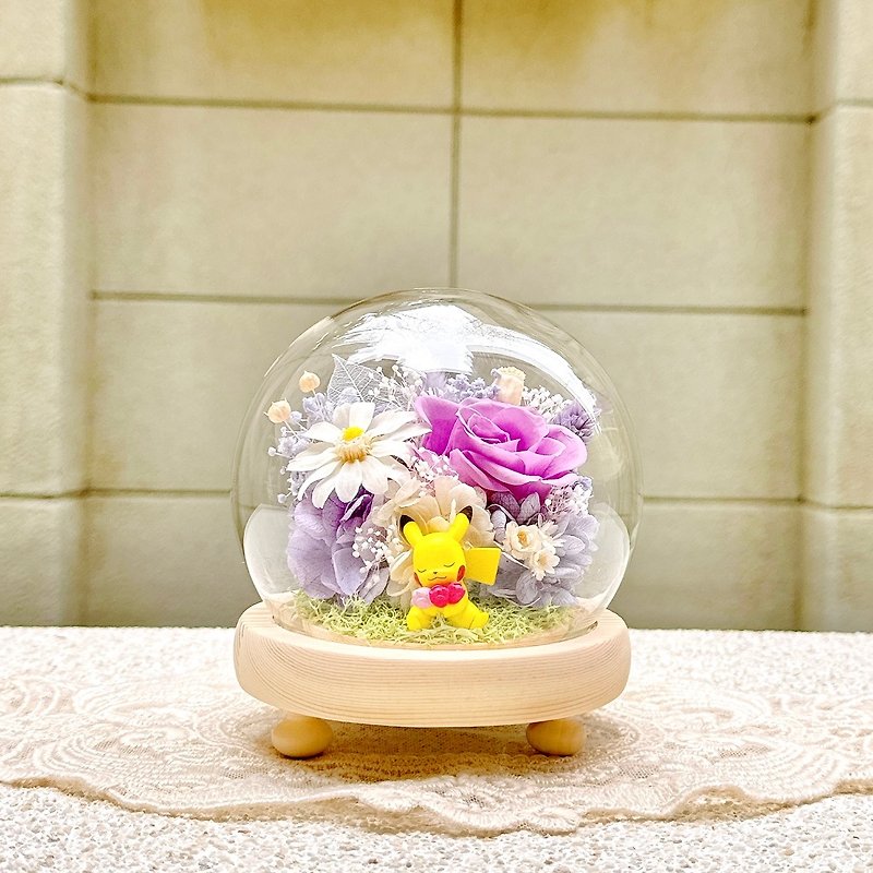 Pokémon/Pikachu/Eternal Flower/Dried Flower/Night Light/Glass Cup Cover - Dried Flowers & Bouquets - Plants & Flowers Multicolor