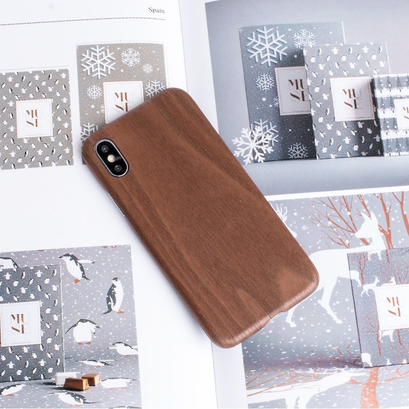 【純木電話ケース】iPhoneXSMax-ウォールナット - スマホケース - 木製 ブラウン