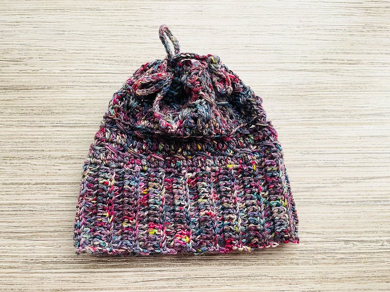 Hand-dyed Merino by hand-woven Pingtung dyers_Dual-use neck scarf wool hat_Colorful colors - Hats & Caps - Wool 
