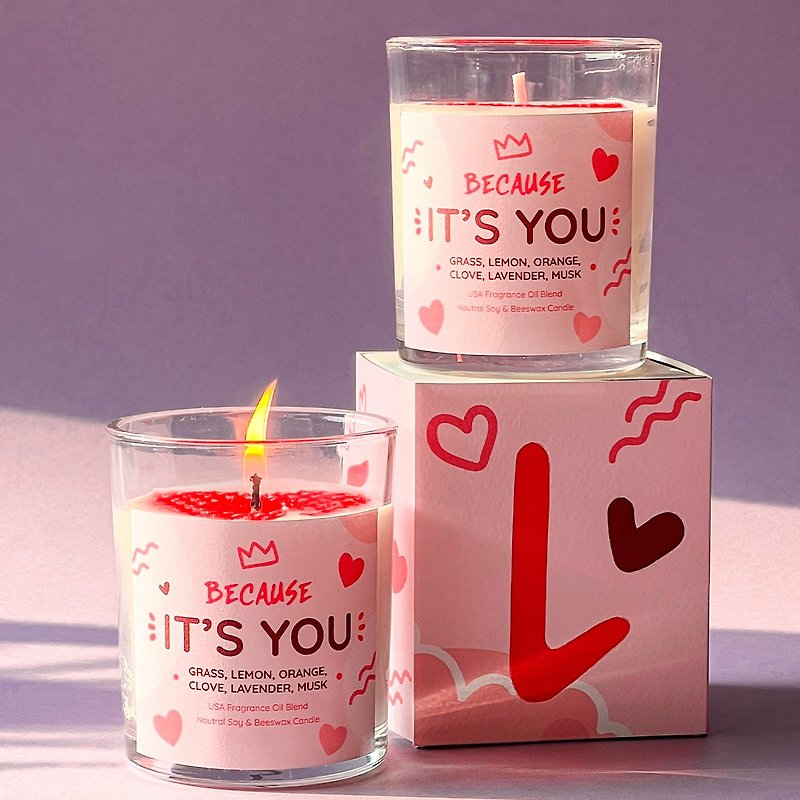 Because It's You | Because It's You - Natural Soy Scented Candle | Floral and Fruity - Candles & Candle Holders - Wax 