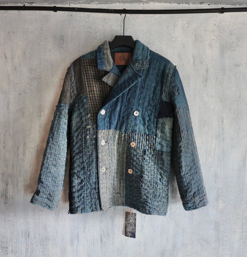 Boro blazer jacket handcrafted - Men's Coats & Jackets - Cotton & Hemp 