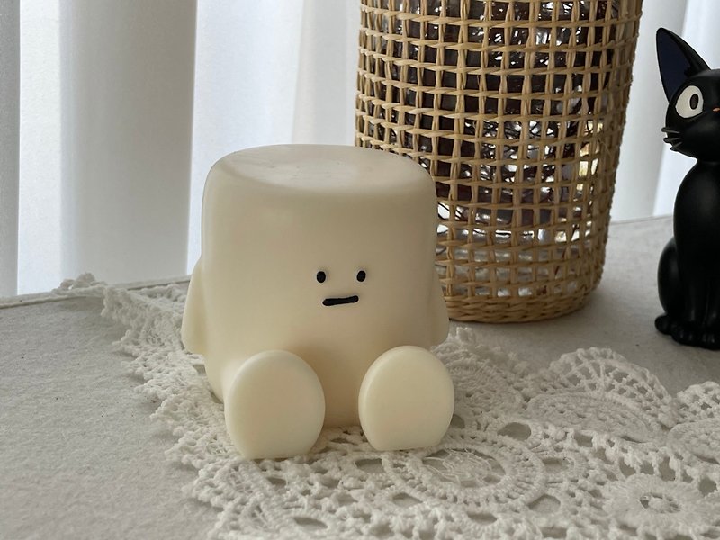 Korea Winter Christmas Cute Marshmallow Candle - Candles & Candle Holders - Other Materials White